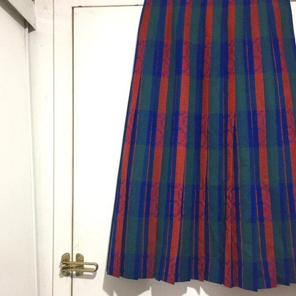 VINTAGE DALKEITH STRIPE PATTERN PLEATED SIZE 10 - Picture 5 of 6